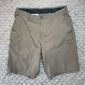 Ben Hogan Mens Chino Tan Beige Khaki Size 34 Golf Flat Front Casual Modern